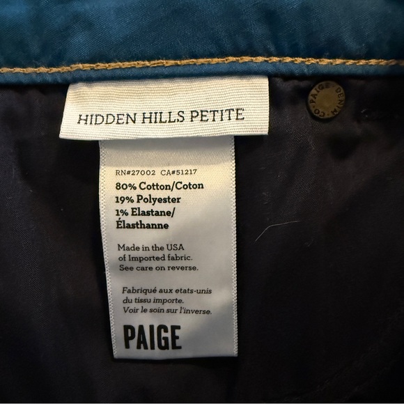 PAIGE Hidden Hills Petite High Rise Bootcut Jeans Dark Wash Women’s Size 29P - Picture 7 of 13